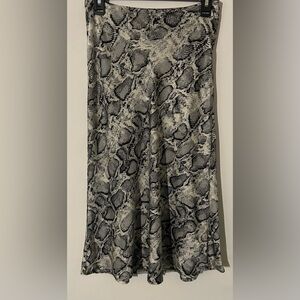 Cotton Candy Black and Gray Snake Print A-Line Skirt